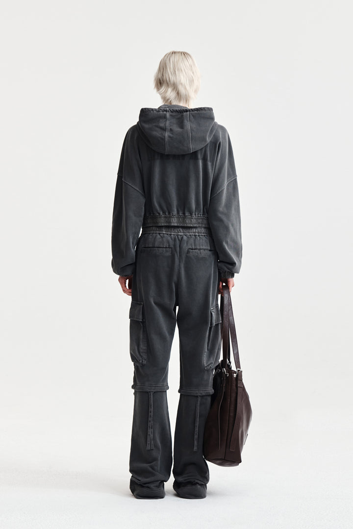Matin Kim Pigment Dyed Cargo Pants — Charcoal