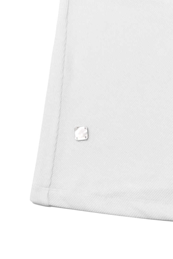 Matin Kim Unbalance Tuck Sleeveless Top — White