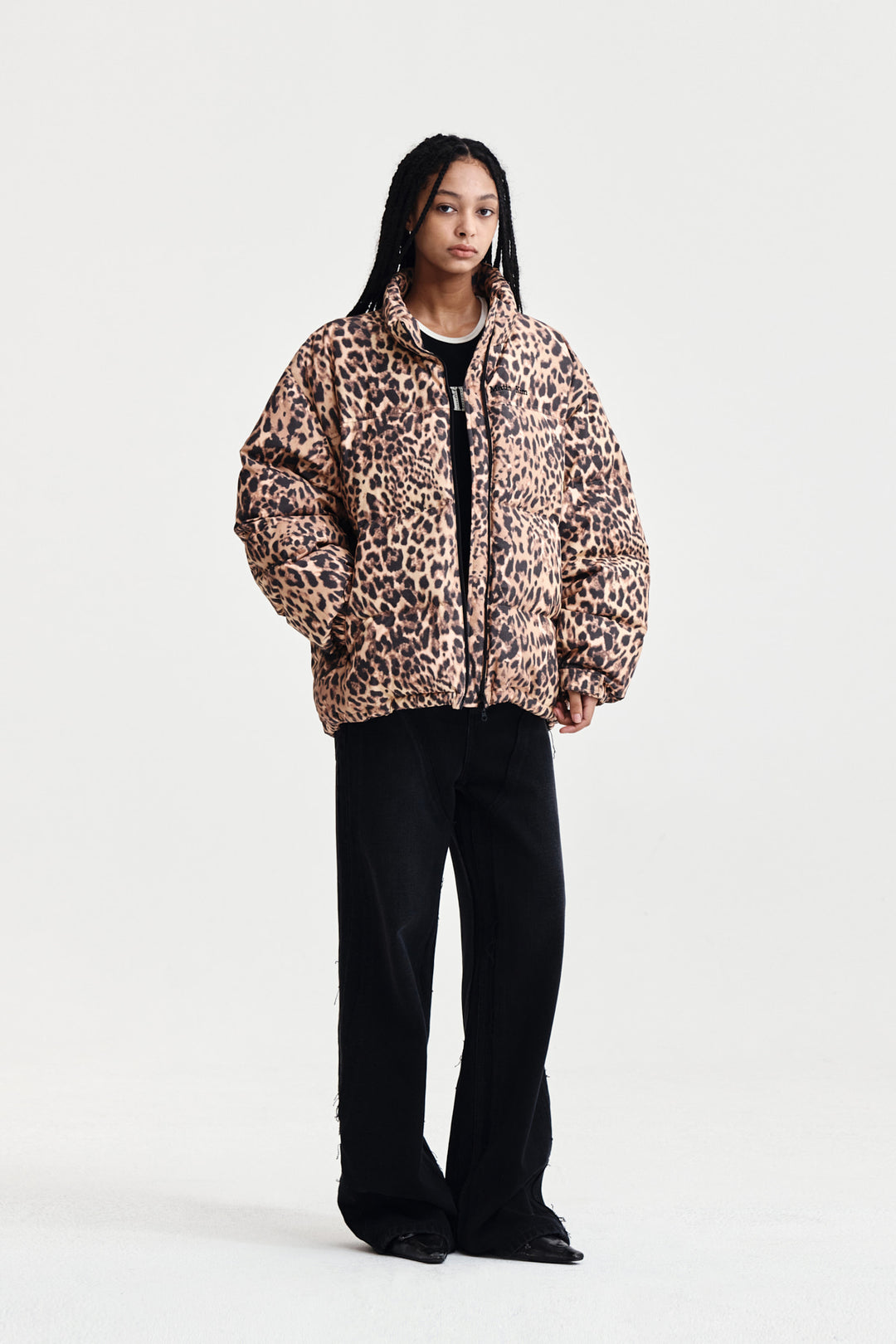 Matin Kim Leopard Down Jumper in Mix