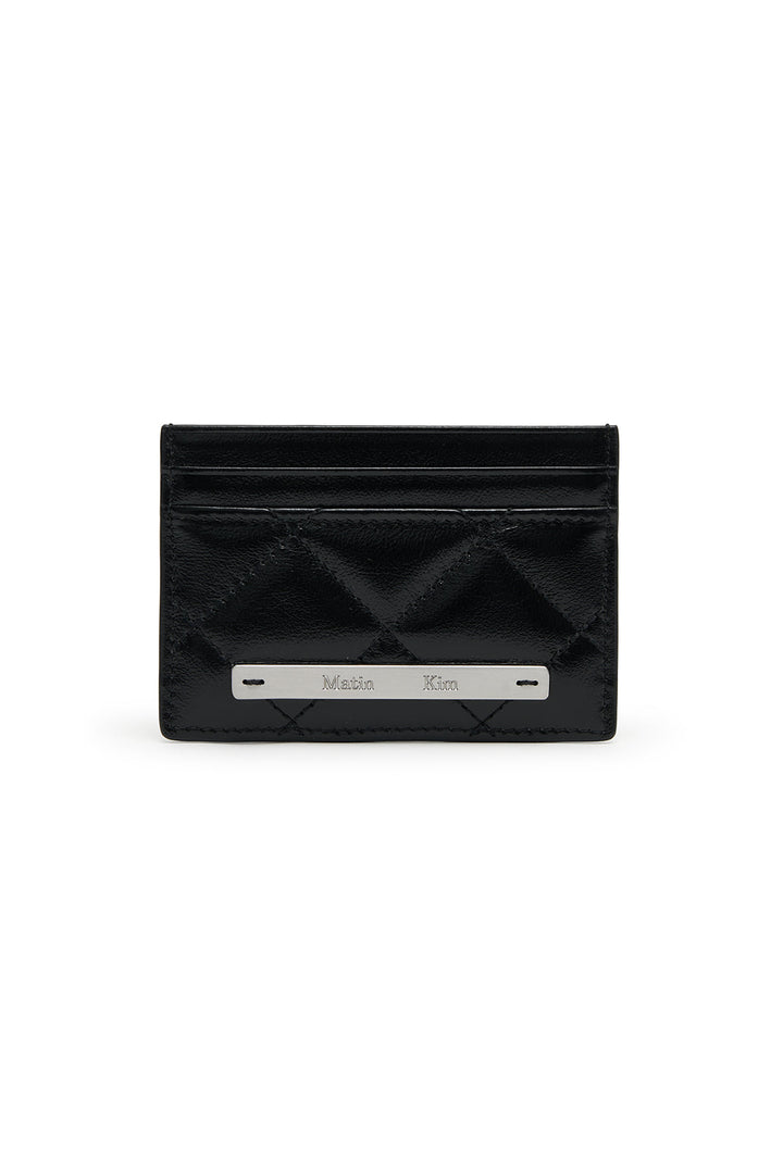 Matin Kim Puff Quilt Card Wallet — Black