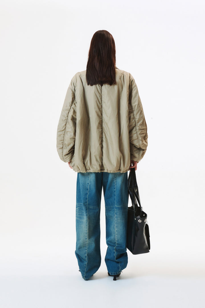 KIMMATIN Padded Nylon Work Jumper in Light — Khaki