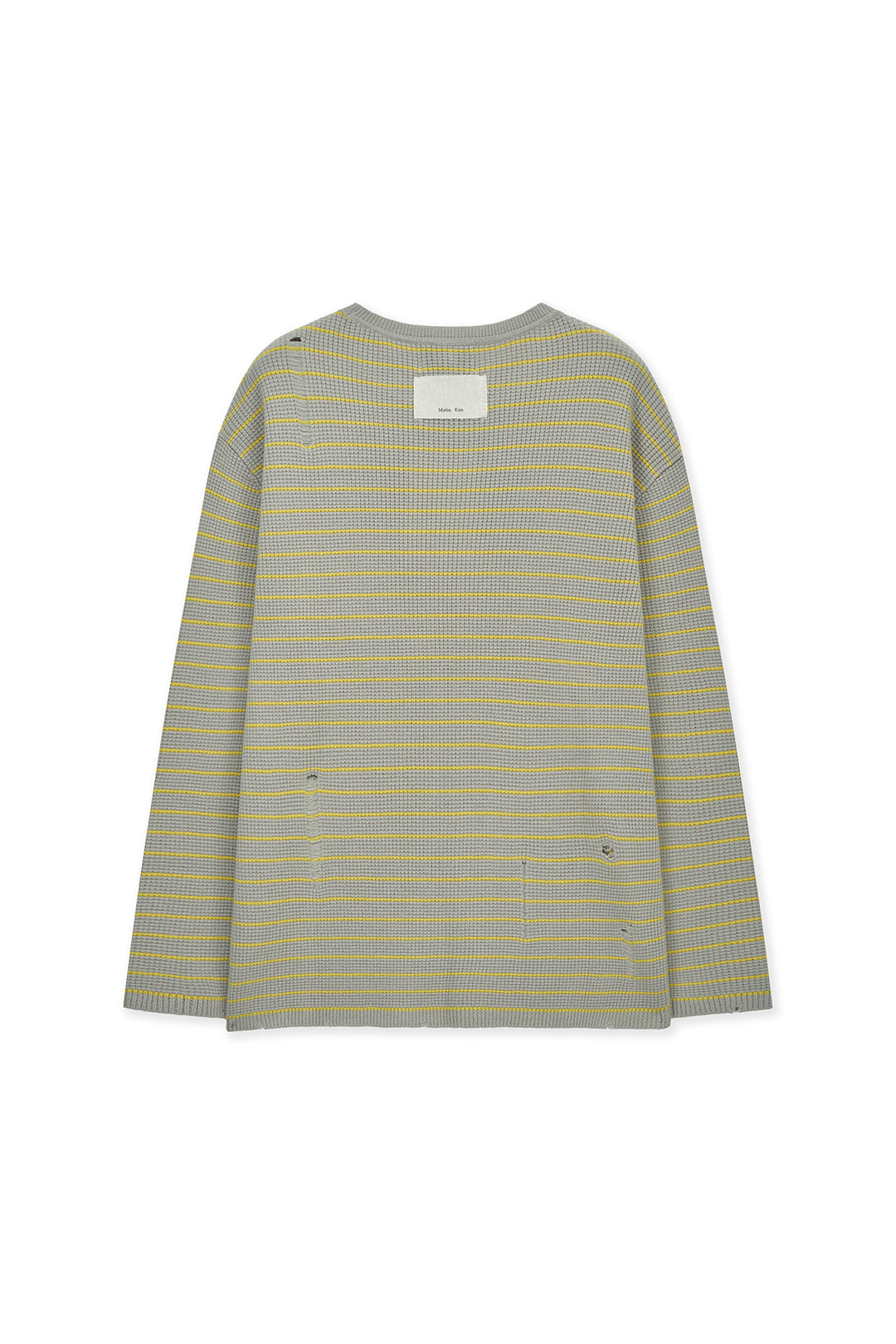 Matin Kim Stripe Damaged Loose Pullover — Beige