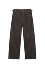 Matin Kim Waist Buckle Stitch Twill Denim — Brown