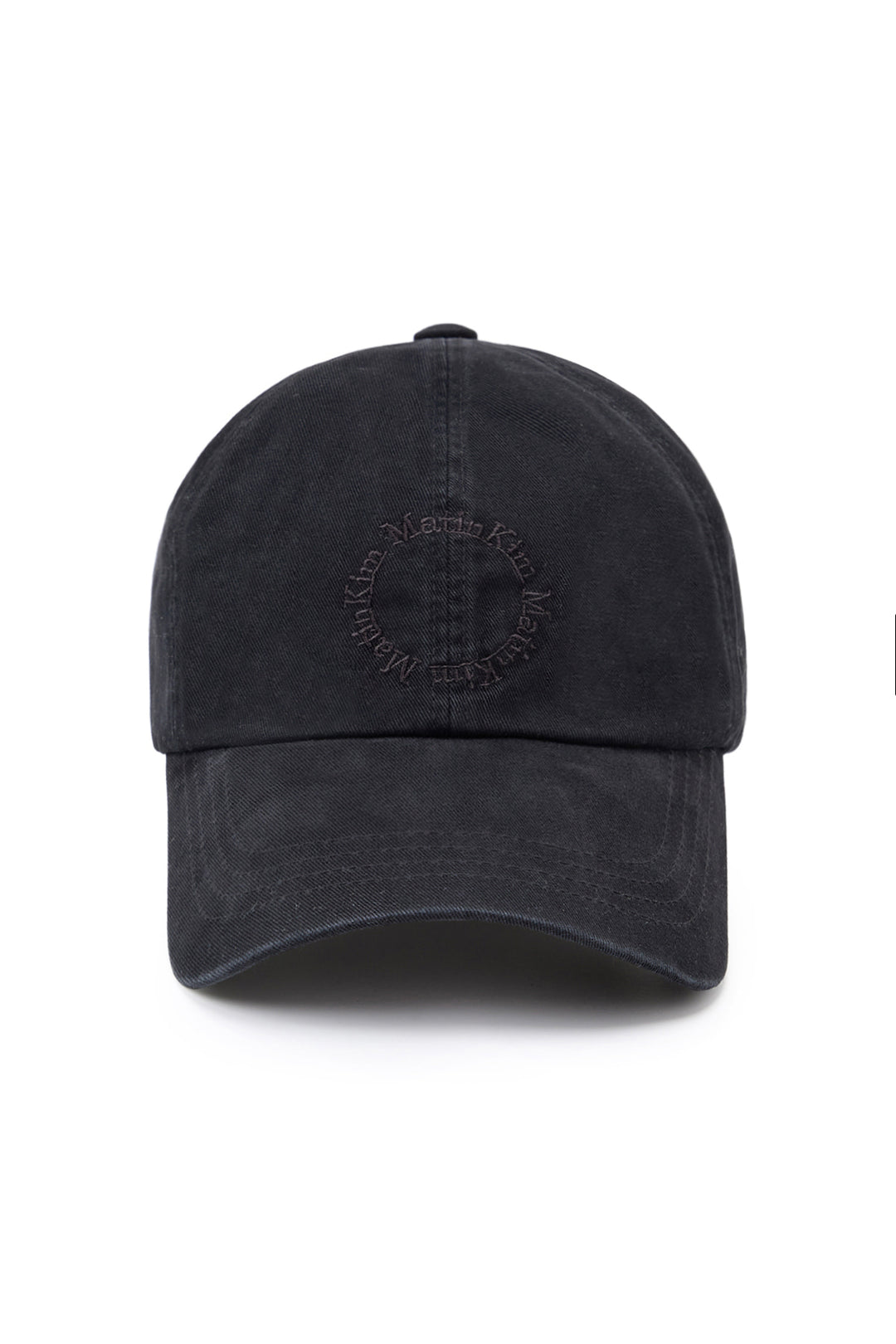 Matin Kim Washed Circle Logo Ball Cap — Black