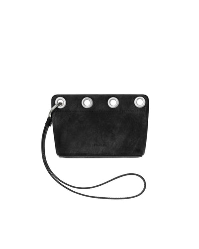 Stand Oil Loop Eyelet Pouch — Square Keychain Bag — Dark Gray