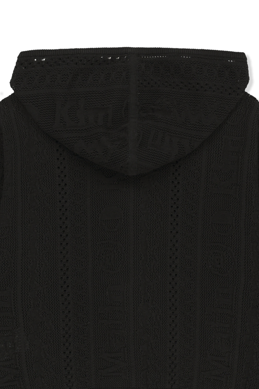 Matin Kim Mesh Logo Knit Zip Hoody — Black