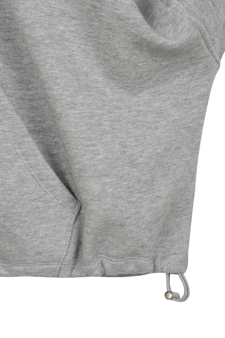 Matin Kim Graffiti Artwork Crop Hoody Zip Up — Gray
