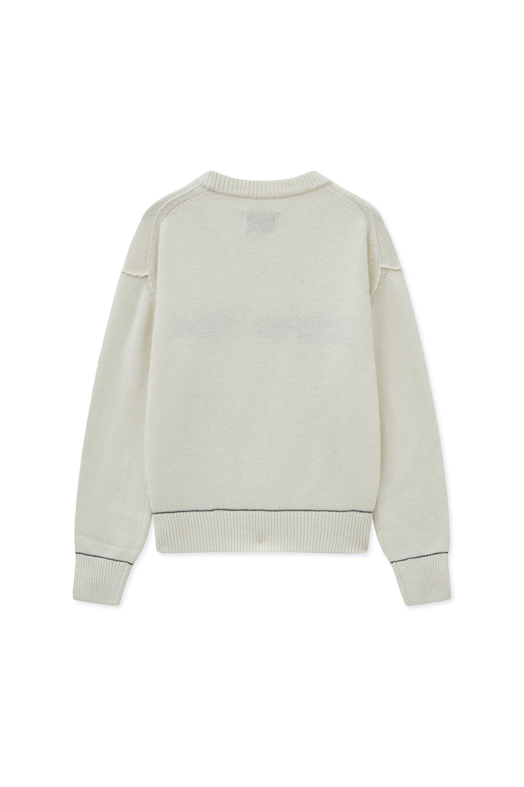 Matin Kim Color Trim Line Logo Pullover — Ivory