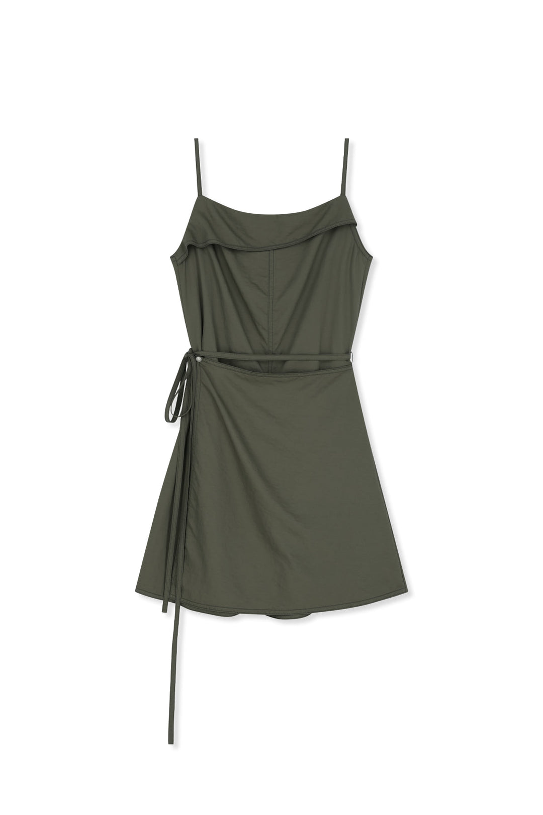 Matin Kim Sleeveless Wrap Dress — Khaki