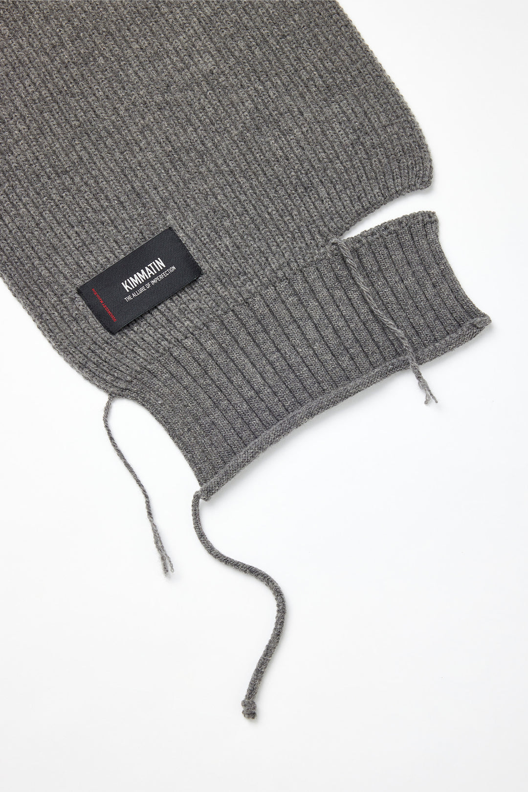 KIMMATIN Cut Out Wool Knit Muffler — Gray