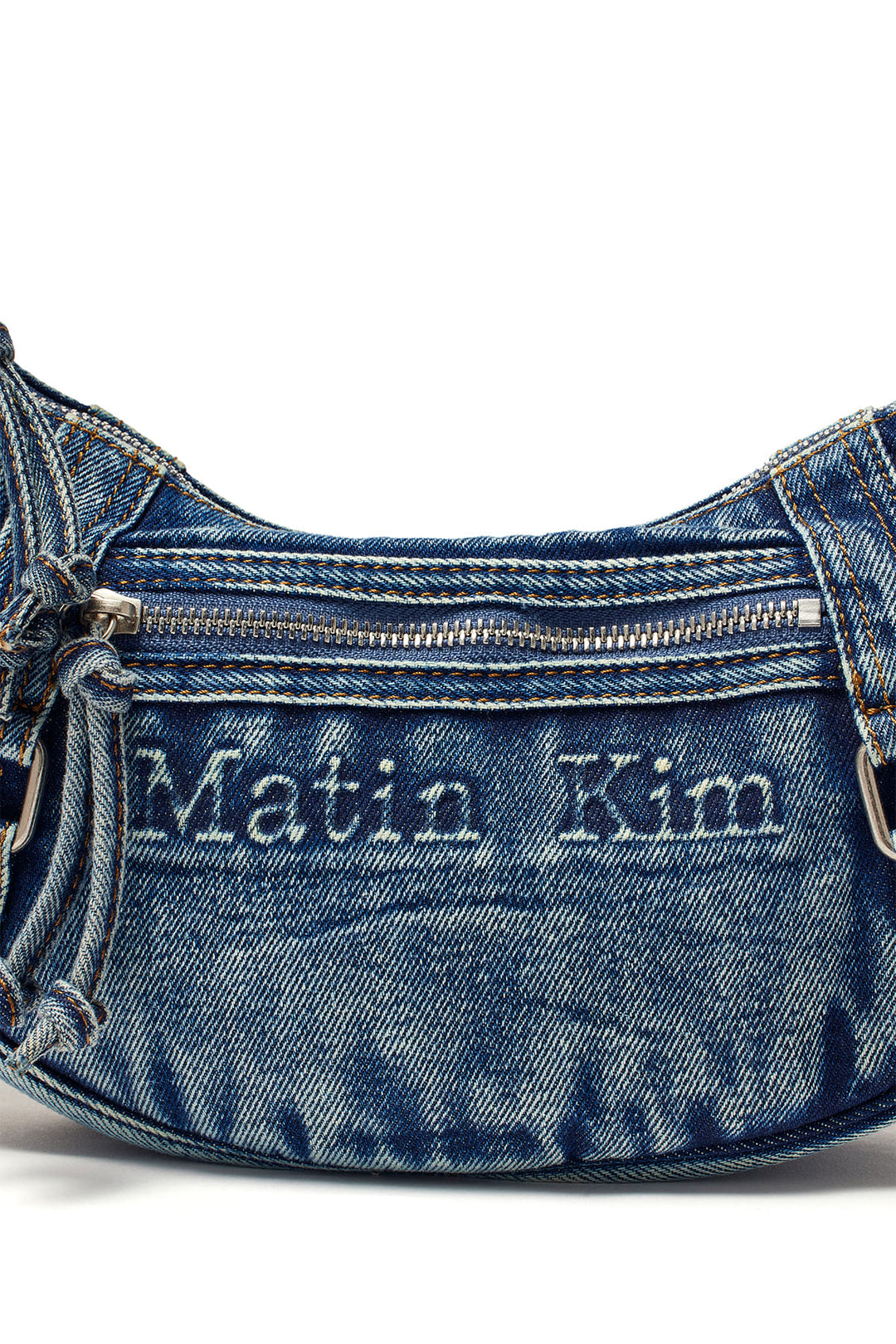 Matin Kim Washed Denim Mini Hobo Bag — Blue