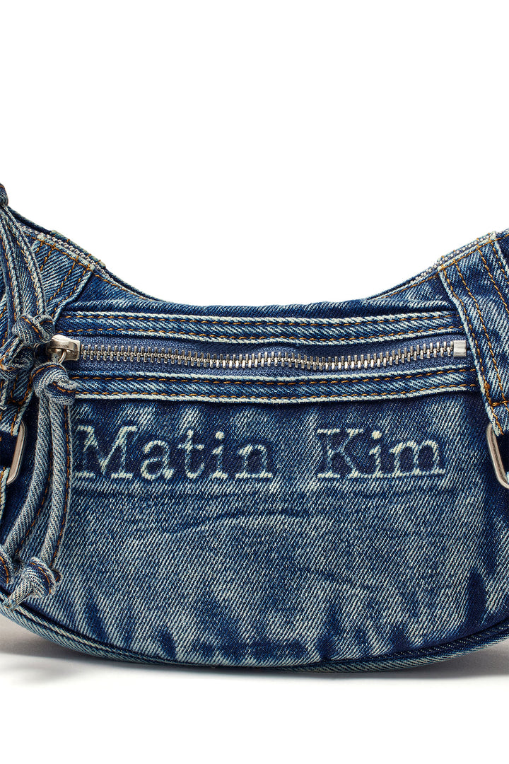Matin Kim Washed Denim Mini Hobo Bag — Blue