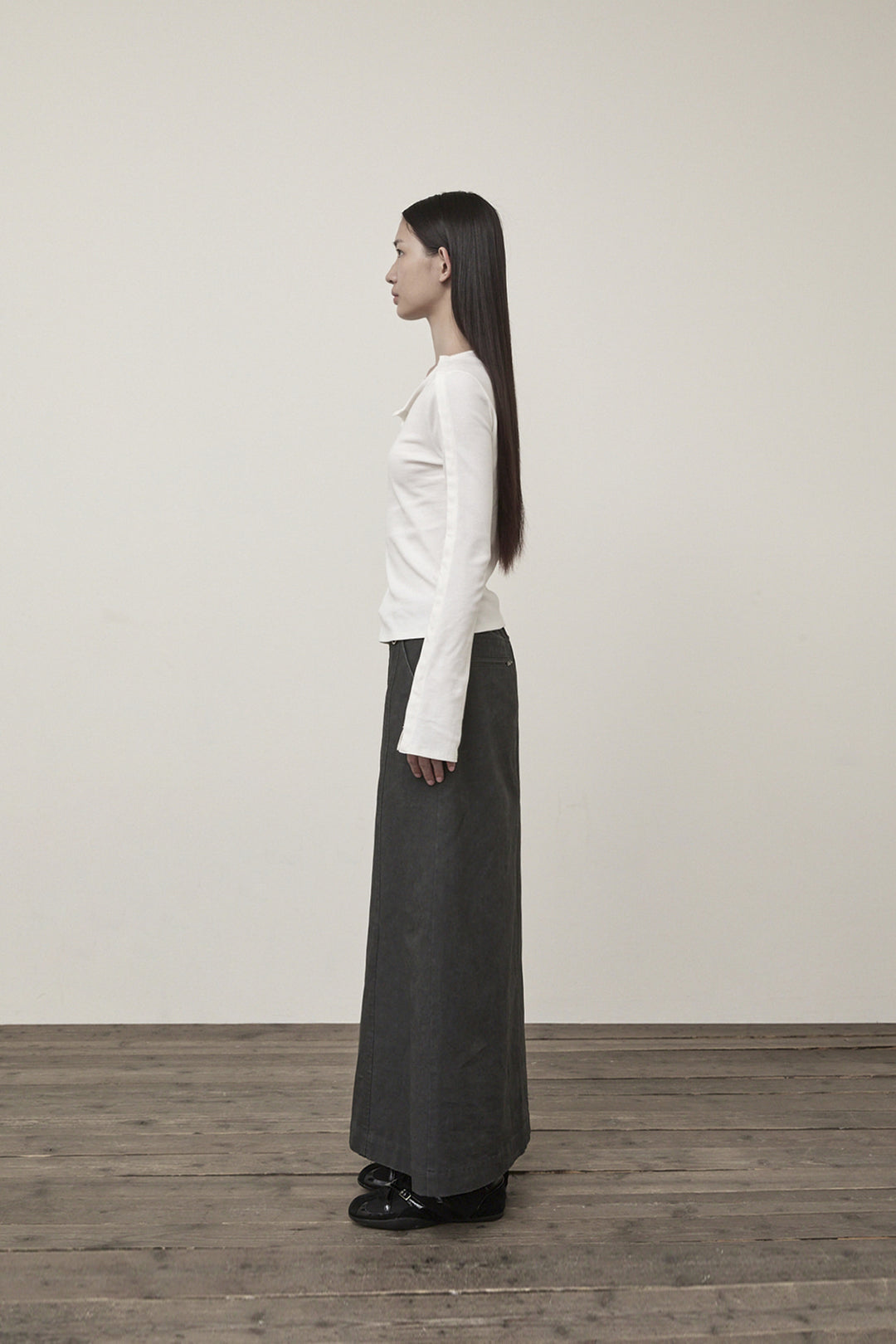 Matin Kim Snap Detail Slim Top — Ivory