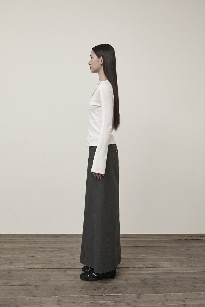 Matin Kim Snap Detail Slim Top — Ivory