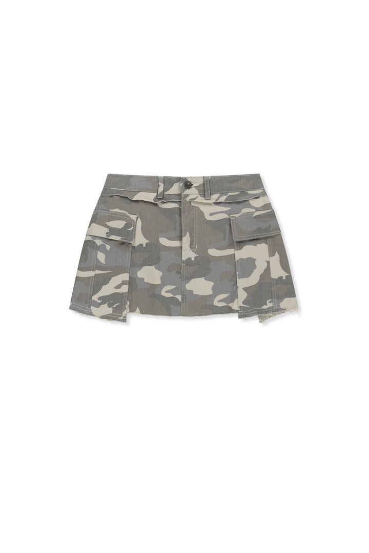 Matin Kim Cargo Mini Denim Skort — Beige