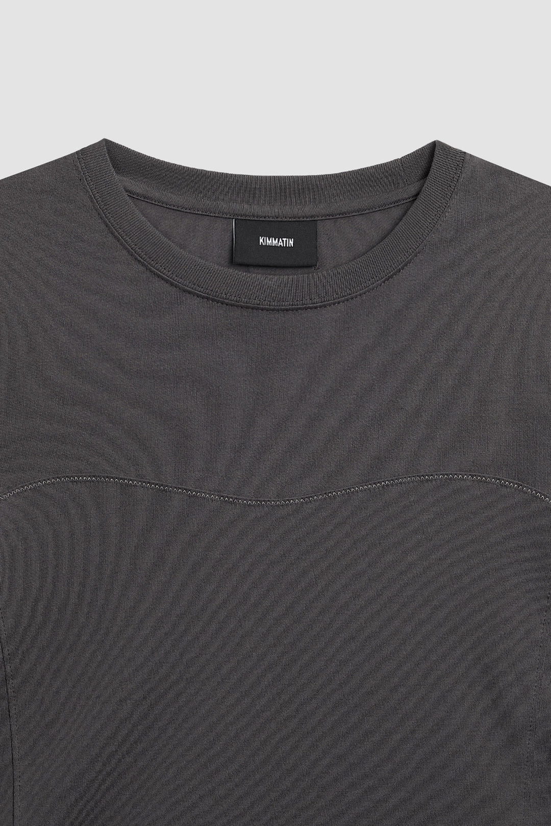 KIMMATIN Stitch Cut Out Long Sleeve Top — Charcoal