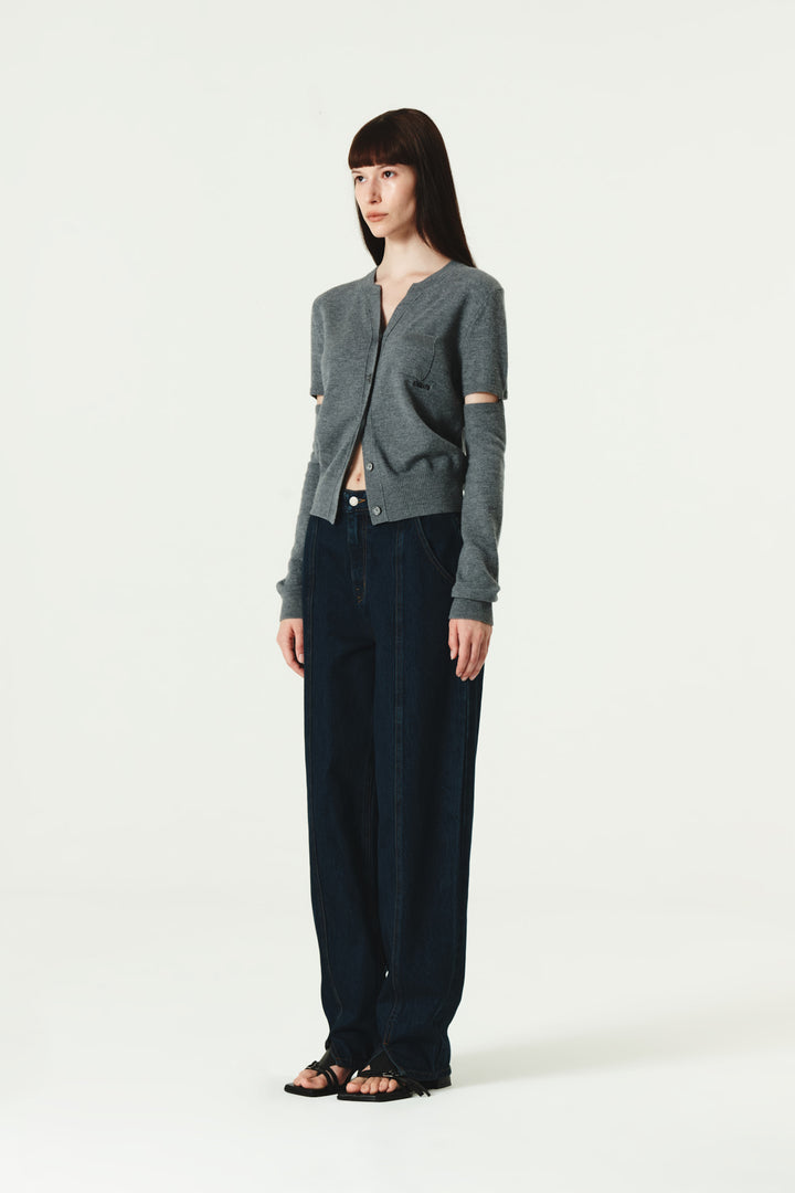 KIMMATIN Over Dying Tapered Denim — Blue