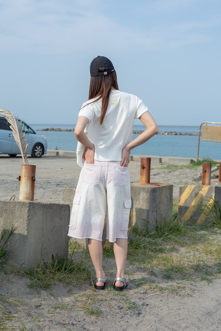 Matin Kim Pocket Point Half Cardigan — Ivory