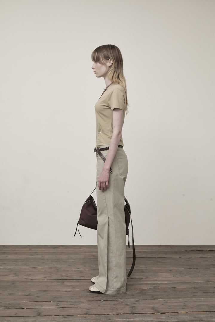Matin Kim Side Pintuck Point Pants — Beige