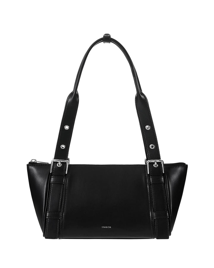 Stand Oil Boat Bag — Glossy Shoulder Crossbody — Black