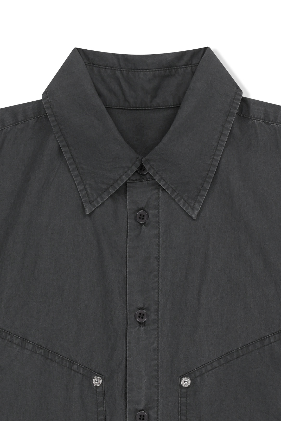 Matin Kim Half Sleeve Pocket Shirt — Charcoal
