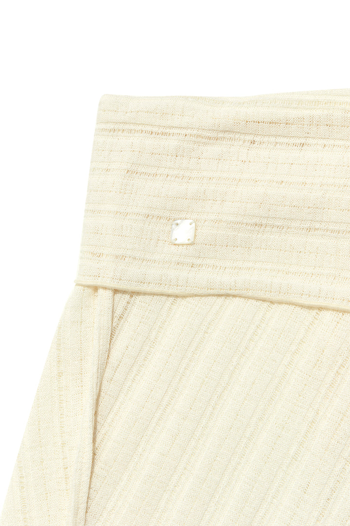 Matin Kim Foldover Layered Maxi Wrap Skirt — Ivory