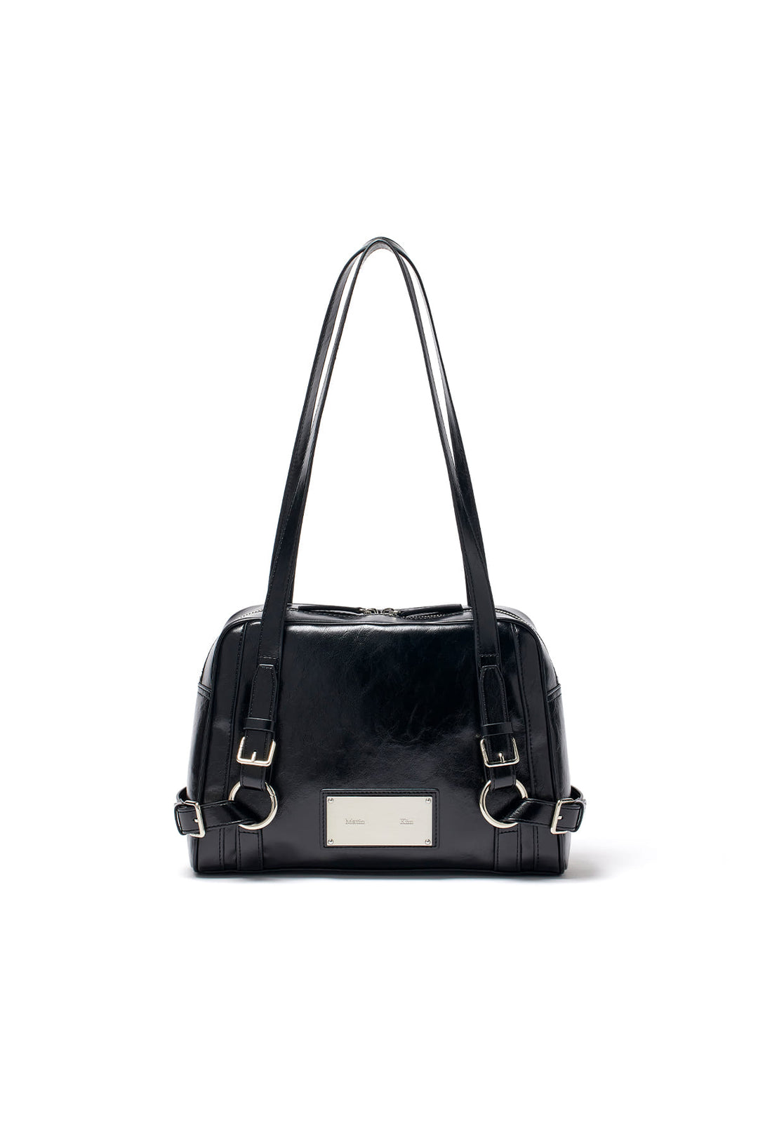 Matin Kim Biker Detail Square Shoulder Bag — Black