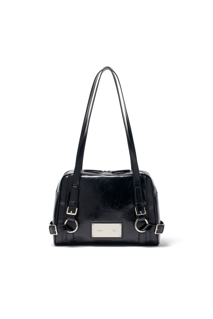 Matin Kim Biker Detail Square Shoulder Bag — Brown