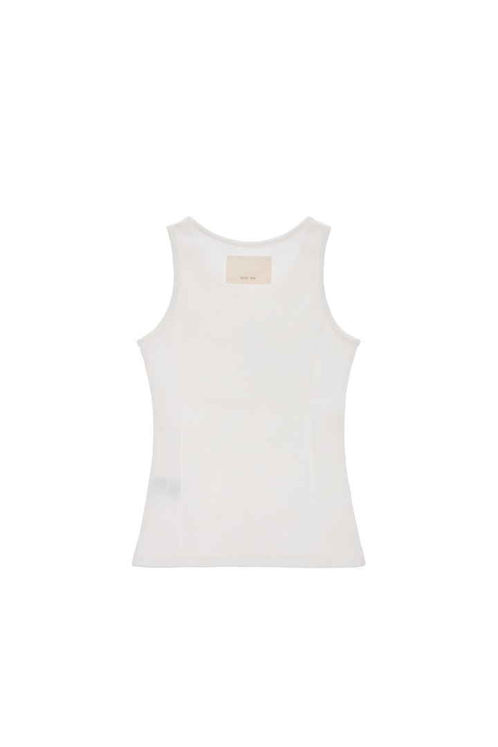 Matin Kim Pintuck Sleeveless Top — White