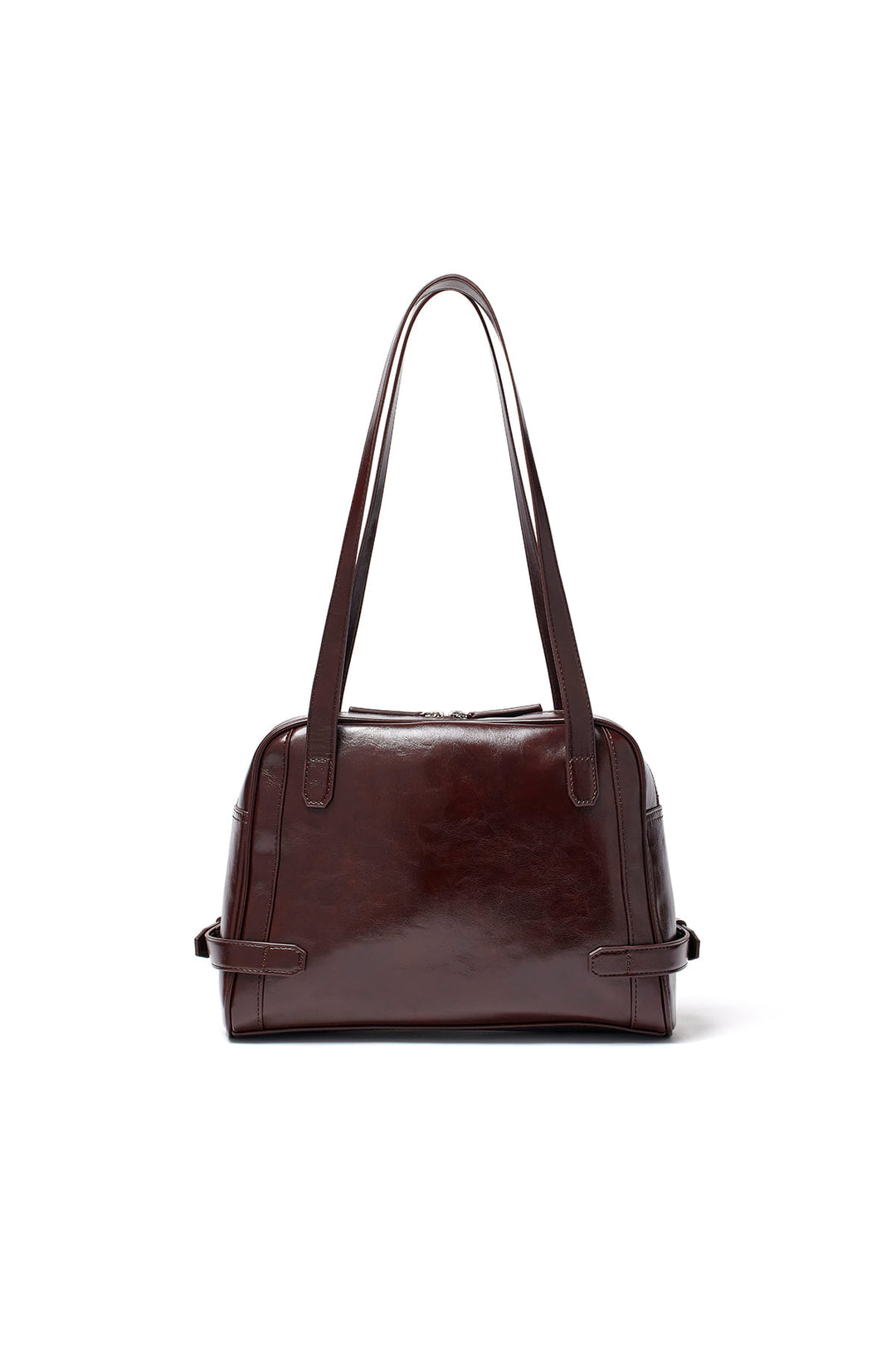 Matin Kim Biker Detail Square Shoulder Bag — Brown