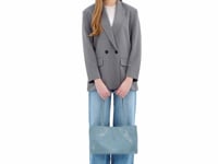 Stand Oil Oblong Bag — Structured Shoulder — Denim Blue
