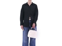 Stand Oil Momo Bag — Glossy Trapezoid Tote — White
