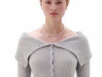 Stand Oil Flower Pearl Necklace — Lilac