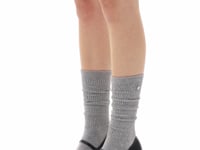Stand Oil Heart Button Knee Socks — Gray