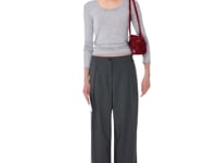 Stand Oil Chubby Bag — Glossy Bowling Crossbody — Red wine