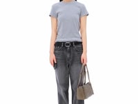 Stand Oil Boat Bag — Glossy Shoulder Crossbody — Taupe