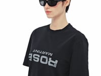 Stand Oil Curved Glow Semi-Goggle Sunglasses — Black