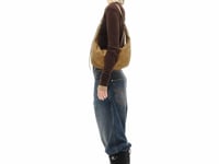 Stand Oil Tickle Bag — Glossy Half-Moon Crossbody — Camel