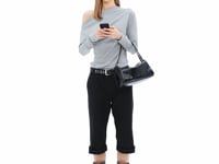 Stand Oil Melly Bag — Glossy Wrinkle Leather — Black