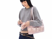Stand Oil Bubble Pouch — Quilted Nylon Mini — Soft Pink